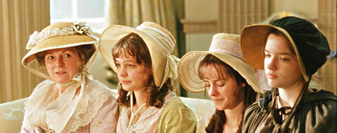 Mrs. Bennett con tres de sus cinco hijas