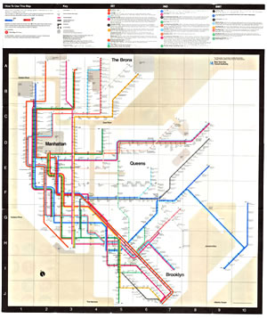 El mapa de Metro de NYC según Massimo Vignelli (circa 1972
